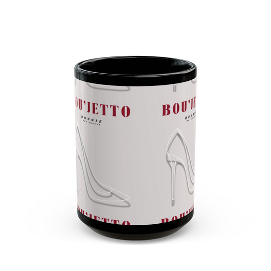 bou'Jetto Chic Black Coffee Mug - Stylish High Heel Design for Fashion Lovers