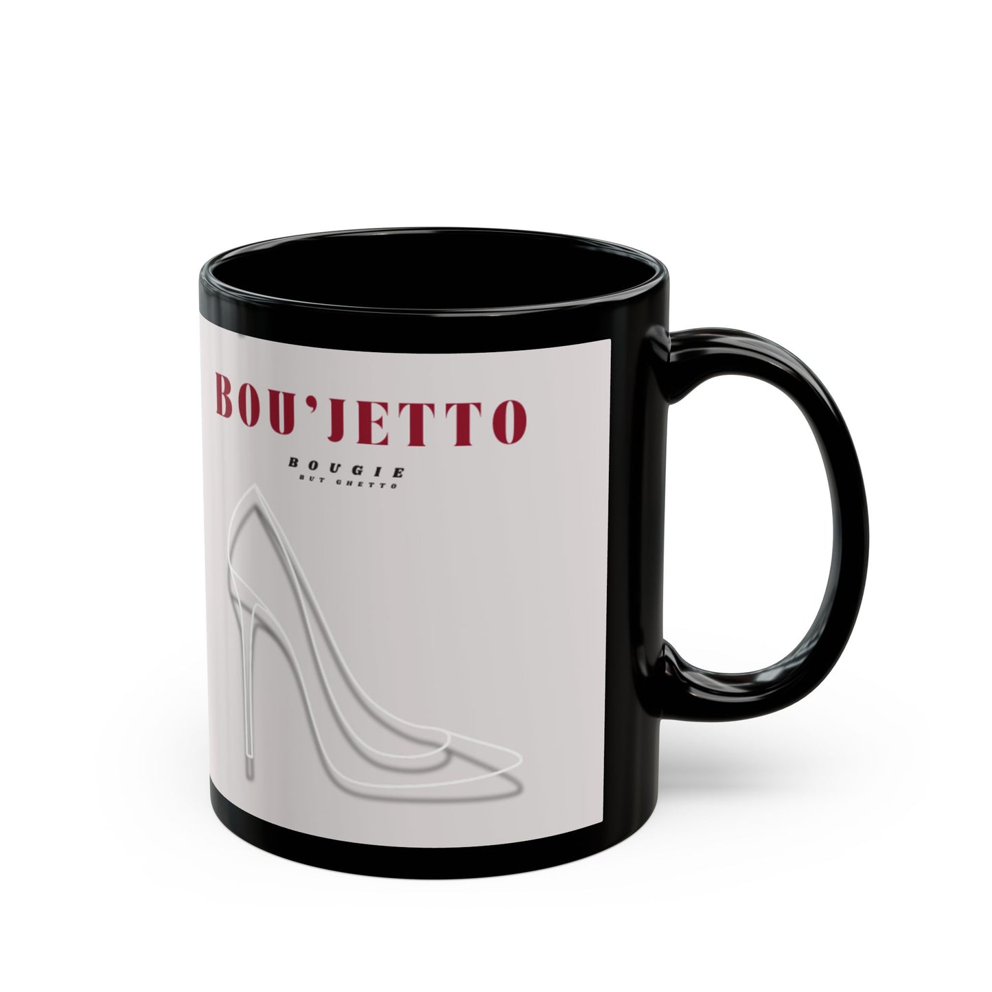 bou'Jetto Chic Black Coffee Mug - Stylish High Heel Design for Fashion Lovers