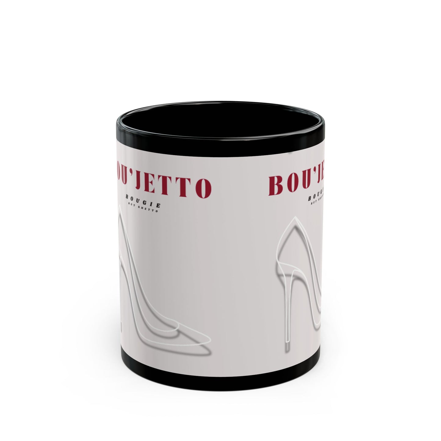bou'Jetto Chic Black Coffee Mug - Stylish High Heel Design for Fashion Lovers